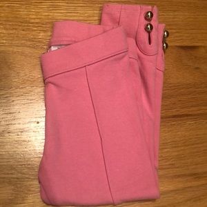Girls pink leggings with gold cuff buttons